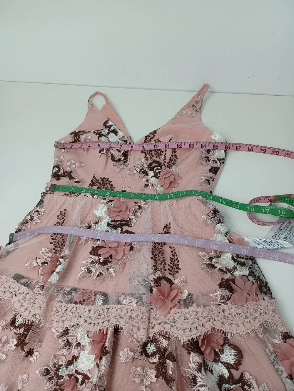 Dress The Population Nellie Floral Embroidered Dress Size S Wedding Guest V Neck - Picture 6 of 14